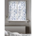 thumbnail image 5 of Blue White Spring Floral Curtains 54 Inch Length, Sheer Curtains for Bedroom Living Room Window Summer Botanical Birds Rod Pocket Voile Drapes Kitchen Curtains Small Half Window 52"x54" 2 Panels, 5 of 6