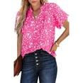 thumbnail image 2 of Women's Fashion Short Sleeve V-Neck Chiffon Blouse, 2 of 4
