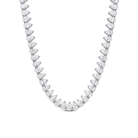 Everly Women's Created Sapphire Sterling Silver Tennis Necklace