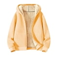 thumbnail image 5 of Womens Sherpa Lined Hoodie Thick Fleece Zip Up Winter Warm Comfy Oversized Hooded Sweatshirt Jacket with Pockets, 5 of 6