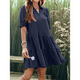 thumbnail image 4 of Vestido Plisado de Corta para Mujer, Azul Marino, Talla S, 4 of 6