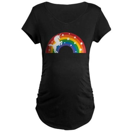 

CafePress - Retro Rainbow Unicorn Maternity T Shirt - Maternity Dark T-Shirt