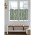 thumbnail image 2 of Dark Green Botanical 2 Panel Kitchen Curtains for Small Windows, Pastoral Elegant Spring Floral Bathroom Tier Curtain, Short Window Treatment for Bedroom/Living Room 55"x36", 2 of 6