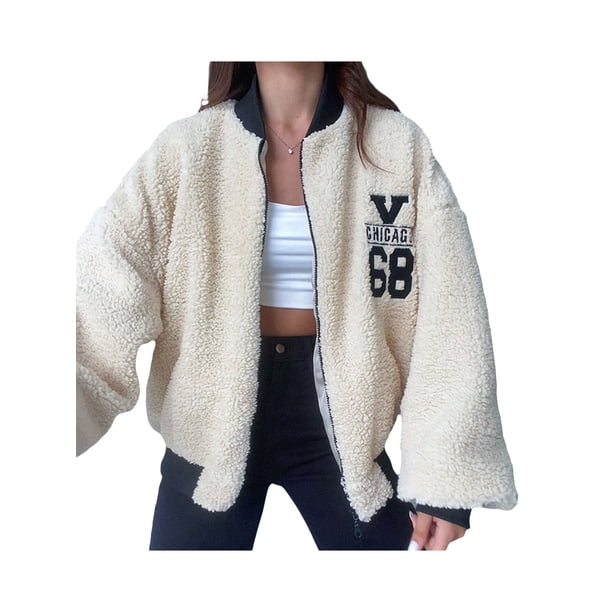 Txlixc Chaqueta de cordero de invierno para mujer Txlixc moda