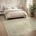 thumbnail image 3 of ODIKA 8'x10' Washable Area Rug Non-Shedding, Easy Care, Vintage Allover Trellis Delicate Border Scroll Ornate Neutral Flowing Dynamic for King Size Bedroom Under Bed, Master Suite, 3 of 7