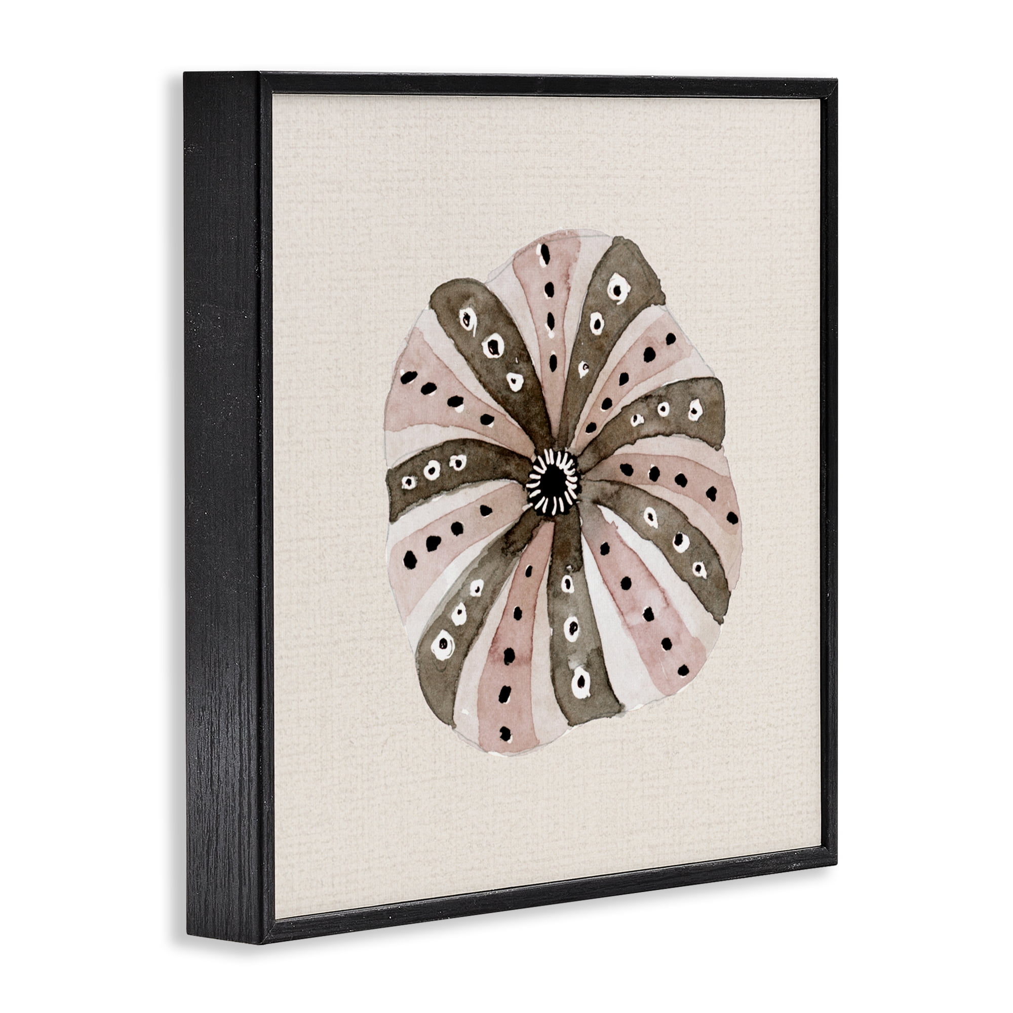 Stupell Industries Taupe Striped Sea Urchin Black Framed Giclee Art, design by Lanie Loreth