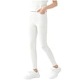 thumbnail image 2 of Bixock Girls Leggings High Waist Yoga Pants with Pockets Kids Soild Color Soft Casual Pant Comfortable Workout Running Activewear Girls Clothings Size 7-8Years, 2 of 6