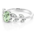 thumbnail image 5 of Gem Stone King 930 Sterling Silver Green Prasiolite Twisted Greek Olive Vine Branch Ring for Women | 0.96 Cttw | Oval 7X5MM | Gemstone Birthstone | Wedding Engagement Anniversary Promise Ring| Size 9, 5 of 7