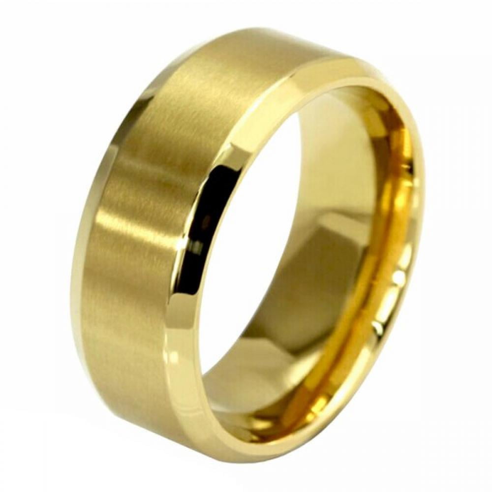 [Clearance!]Stainless Steel Rings for Men Wedding Ring Cool Simple Band 8 MM 3 Pcs A Set
