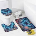 thumbnail image 4 of Wildflowers Butterfly 4 Piece Shower Curtain Sets, with Non-Slip Rugs, Toilet Lid Cover And Bath Mat, for Bathroom Decor Set, 4 of 8