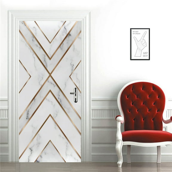 Imitation Door Stickers for Bedroom Kitchen ration Wallpaper Adhesive Vinyl Mural Door Renovation P