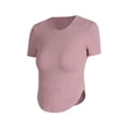 thumbnail image 2 of Ropa de yoga de primavera y verano para mujer, camiseta de fitness de yoga ajustada de manga corta y agradable para la piel, camiseta deportiva de moda desnuda y transpirable, 2 of 4