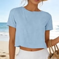 thumbnail image 5 of Kezqiaxn Clothes for Women Summer Tops Plus Size Fashion Crew Neck Short Sleeve Shirts Business Dressy Casual Work Blouses, 5 of 6