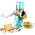thumbnail image 3 of Coupe-légumes Manuel Râpe à Tambour Hachoir à Fromage avec 3 Inserts en Acier Inoxydable (Bleu), 3 of 7