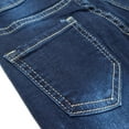 thumbnail image 3 of KIDSCOOL SPACE Little Boys Jeans,Elastic Band Inside Ripped Straight Fit Stretchy Soft Denim Slim Pants,Deep Blue,5-6 Years, 3 of 5