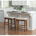 thumbnail image 2 of Linon Martha 25" Backless Counter Stool, Walnut Finish with Ivory Linen Fabric, 2 of 9