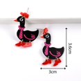 thumbnail image 3 of Cute Colorful Acrylic Duck In Hat Drop Earrings for Women 2023 Cartoon Wear Scarf Animal Dangle Earrings Statement Jewelry Gifts, 3 of 4
