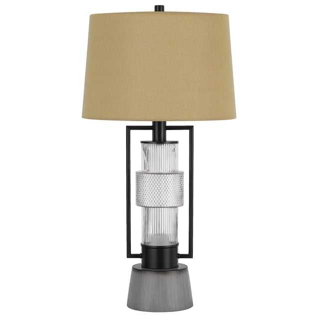 Lámpara de Mesa Cal Vallda 100W con Luz Nocturna LED 3 Niveles Metal y Vidrio