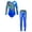 Blue, variant on YiZYiF Kids Girls 2Pcs Set Gymnastics Dance Outfit Yoga Suit Prints Patchwork Leotard with Shiny Leggings Black 8