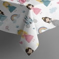 thumbnail image 3 of Princess Carriage Castle Pattern Rectangle Tablecloth 60"x120",Waterproof Polyester Rectangle Table Cloth, Wipeable Spillproof Polyester Tablecloth for Dining, Camping, Indoor and Outdoor, 3 of 6