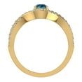 thumbnail image 3 of 0.80 CT TW Blue & White Diamond Prong Setting Intertwined Bridal Ring 14K Gold, 3 of 5