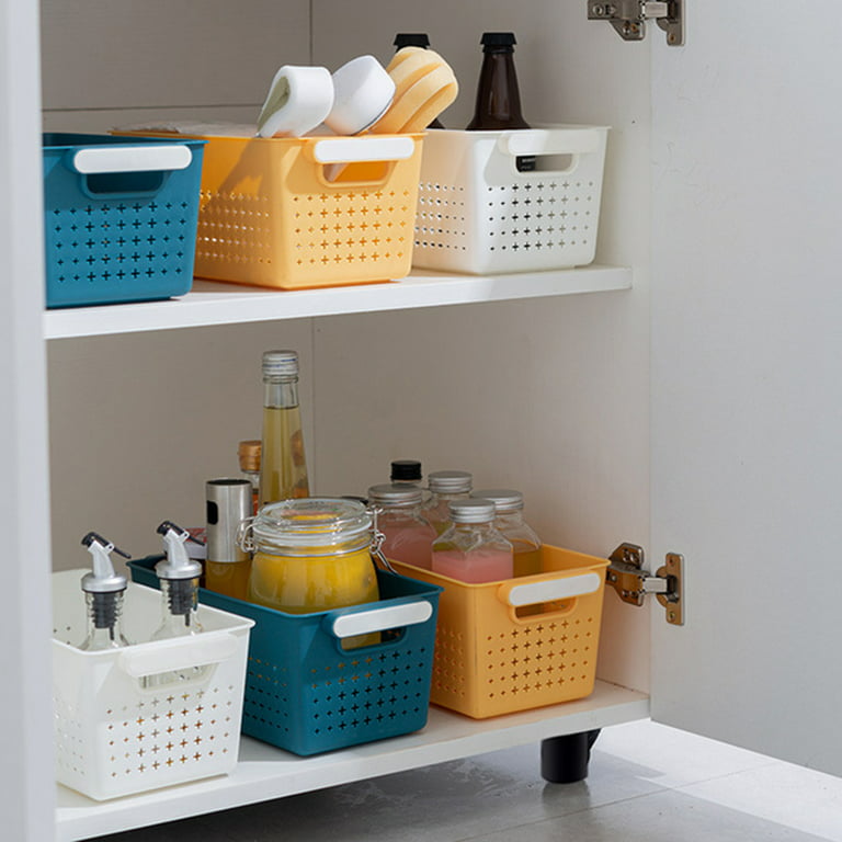 SPRING PARK Plastic Storage Basket Bathroom Shelf Baskets Kitchen