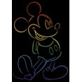 thumbnail image 2 of Junior's Mickey & Friends Rainbow Mickey Mouse Outline Graphic Tee Black Large, 2 of 3