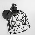 thumbnail image 6 of KAYYELAMP Set of Two Corded 5.9 Feet Button Adjustable Angle Wall Sconce Black Cage Metal Wall Lamp Vintage Design for Bedroom Living Room Farmhouse Kitchen Bedside, 6 of 7