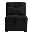 thumbnail image 6 of Youmumeub 4-in-1 Convertible Chair Bed, Tufted Single Pull-out Sofa Bed with Adjustable Backrest, Velvet Sleeper Chaise Lounge for Living Room, Black, 6 of 15
