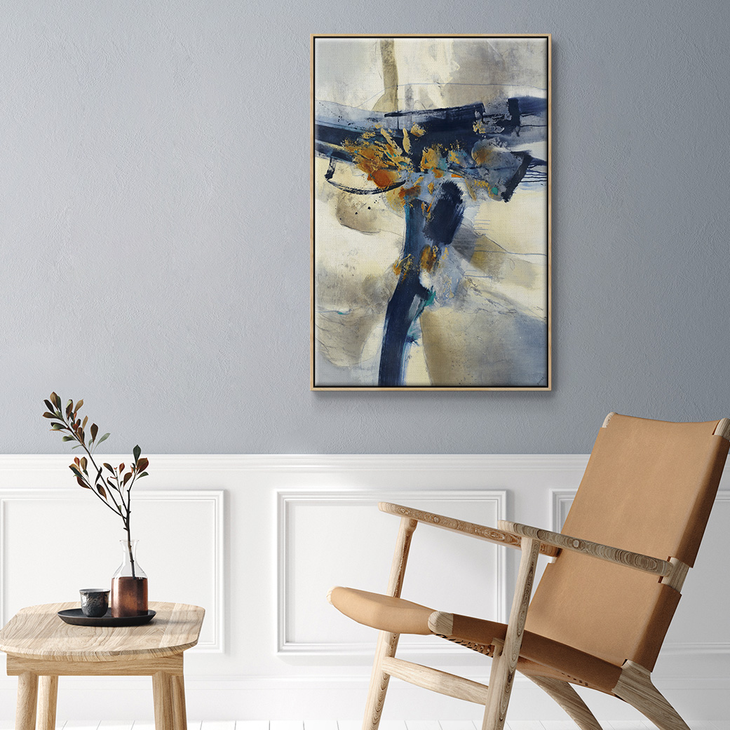 Blast Framed Premium Gallery Wrapped Canvas - Ready to Hang - 25 x 37 - Natural Wood Floating Frame
