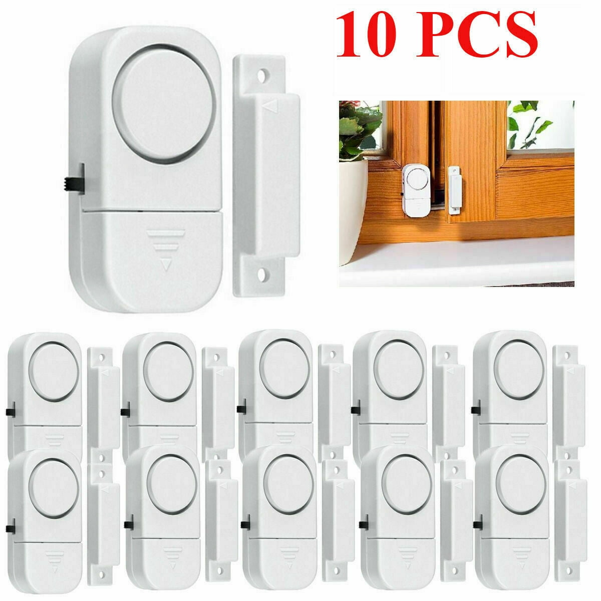 10PCS Wireless Home Window Door Burglar Security Alarm System Magnetic Sensor