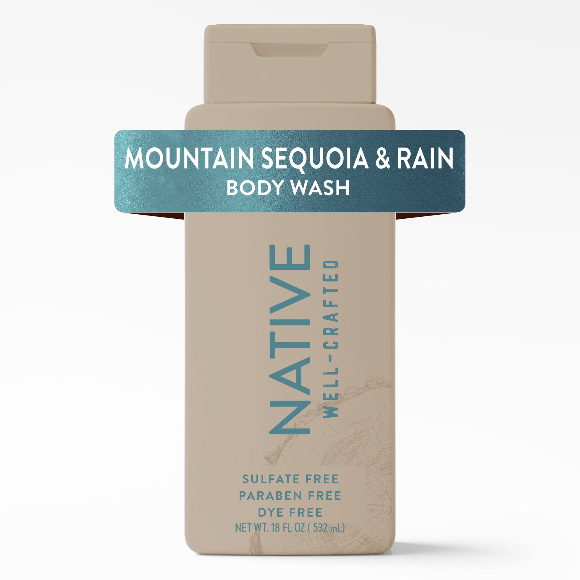 Native Men's Body Wash, Mountain Sequoia & Rain, Sulfate Free, Well-Crafted, 18 fl oz