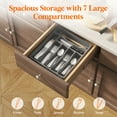 thumbnail image 2 of Lifewit Silverware Drawer Organizer Tray, Plastic Cutlery Storage for Kitchen Drawer, Flatware and Utensil Holder Divider for Spoons Forks Knives Tableware, 7 Compartment, Gray, 2 of 8