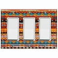 thumbnail image 1 of Metal Light Switch Plate Cover Ethnic Aztec Tribal Art Pattern Orange SFR058, 1 of 13