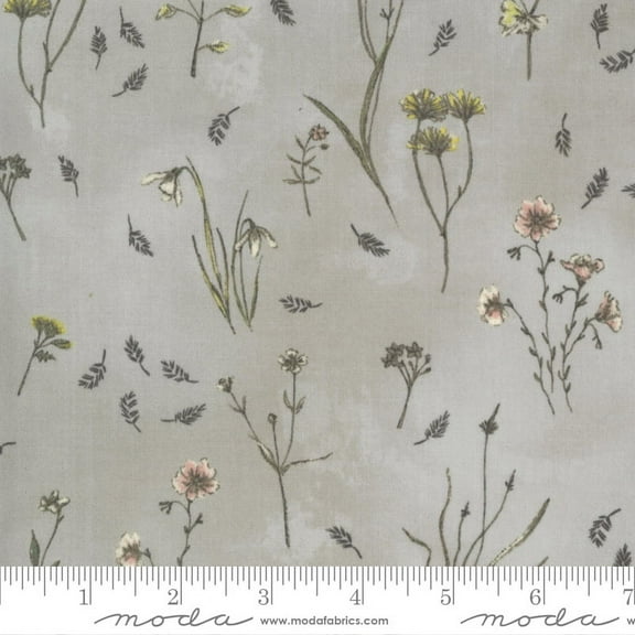 Botanicals - Vintage - Grey - Floral - Moda - 16911 12