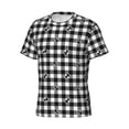 thumbnail image 5 of Qekee Black Tartan Plaid Classic Fit T-Shirt Men's Shirt Men's Tight Short Sleeves for Exercise, Running, Mountaineering - Black Tartan Plaid, 5 of 9