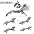 thumbnail image 4 of Canddidliike 2PCS Patio Chaise Lounge with Arm Recliner Chair for Beach Pool Sunbathing Lawn, Gray, 4 of 8