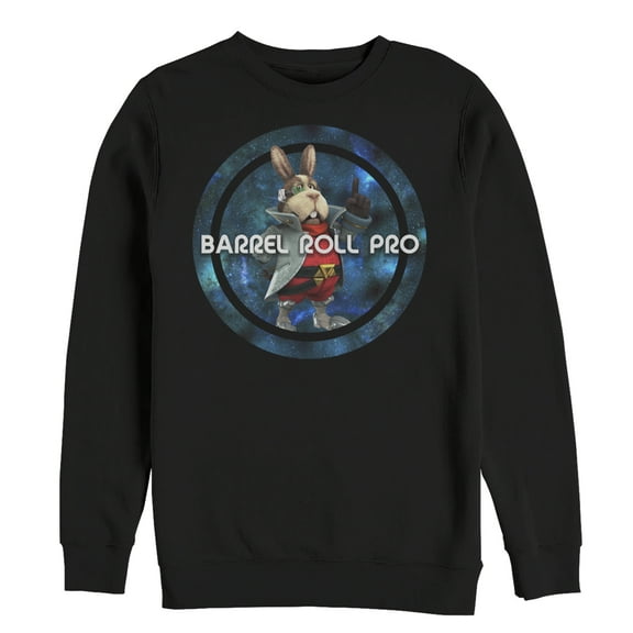 Men's Nintendo Star Fox Peppy Hare Barrel Roll Pro Sweatshirt Black X Large