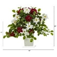 thumbnail image 2 of Nearly Natural 23in. Poinsettia and Variegated Holly Artificial Plant in Decorative Planter (Real Touch)-Color:White, 2 of 4