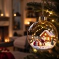 thumbnail image 7 of Liamobondopolis Glowing Christmas Story Ornament, Light Up Mini Scene with Santa and Cabin, Shatterproof Acrylic Hanging Decor, 3.14 Inches, 7 of 7