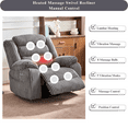 thumbnail image 5 of JUUXO Extra Wide Rocking Power Recliner Chair 270° Swivel with Heat Massage - USB & Type C Charging Port - Velvet Swivel Reclining Chair for Living Room Bedroom Office, 5 of 11