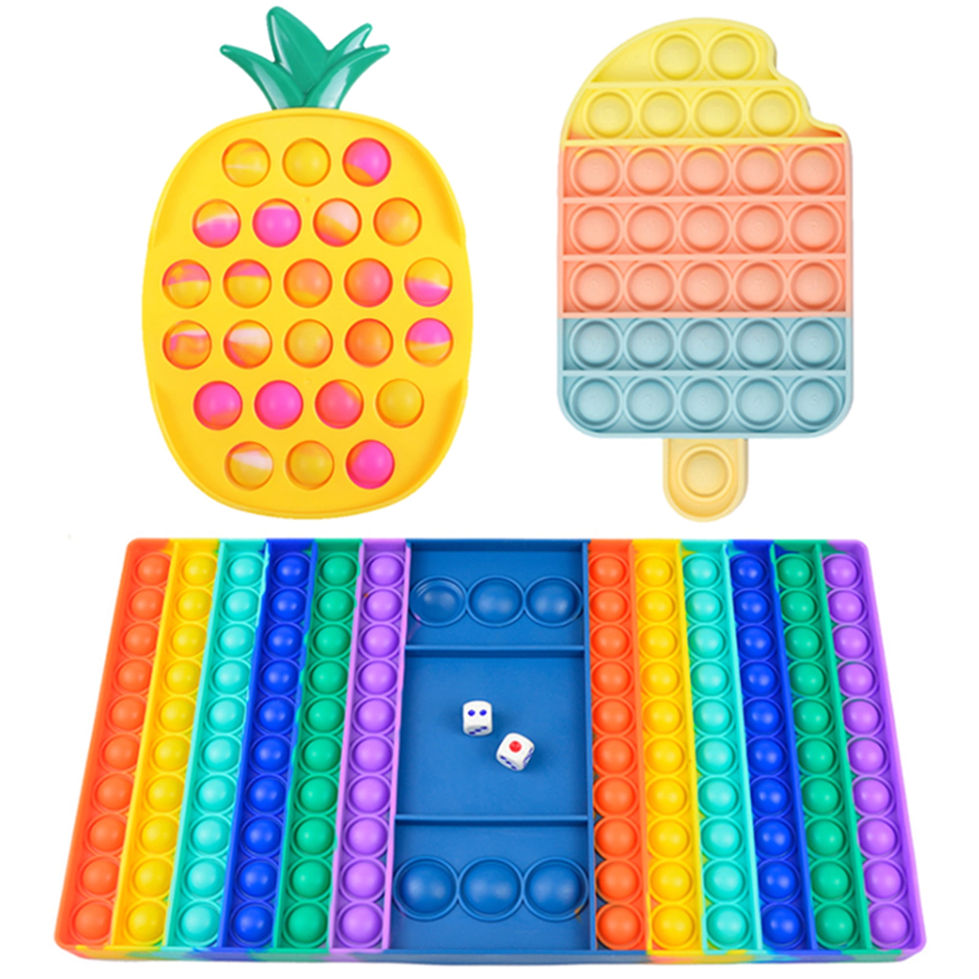 3PCS Stitch Angel Fidget Sensory Bubble Toy Simple Dimple ADHD Stress Relief Toy 