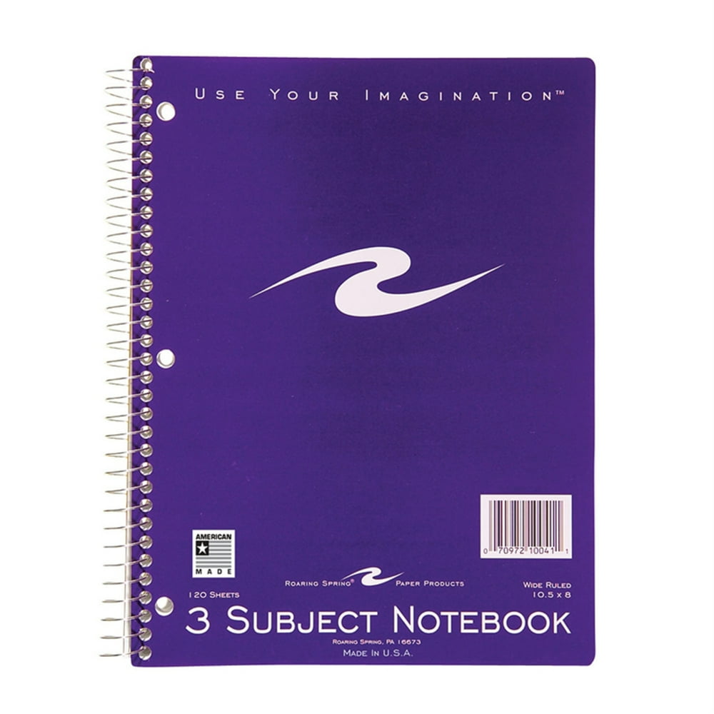 Spiral Notebook, 3Subject, 120 pages