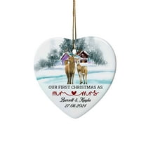 Customizaholic Personalized Christmas Ornaments, Couple Ornament, Just Married Gifts, Our First Christmas Married Ornament 2024, Engaged Gifts, Newly Wed Gifts For The Couple