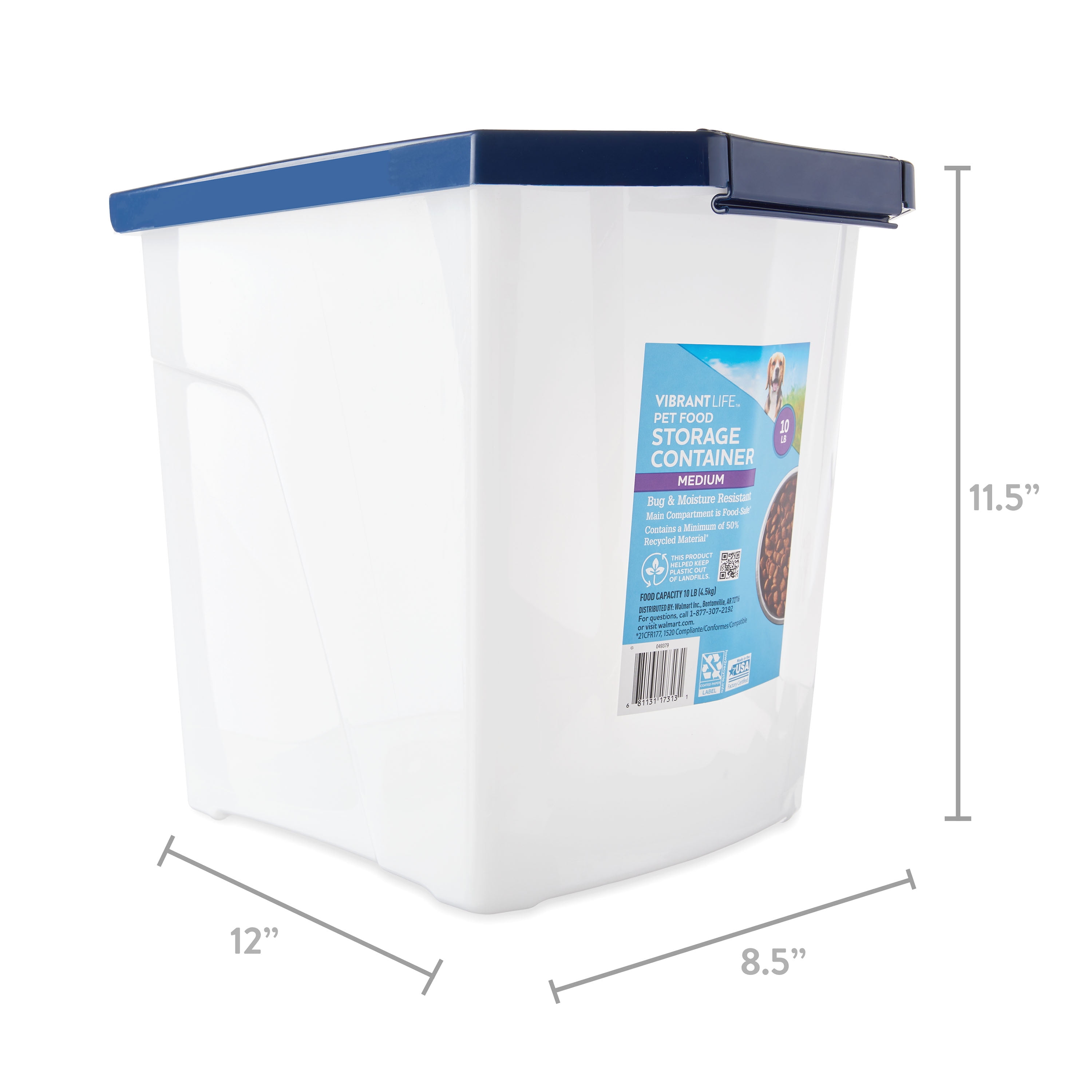 4 x 4.8 L Cereal Dry Dog Pet Animal Food Storage Container Box Dispenser Pasta 