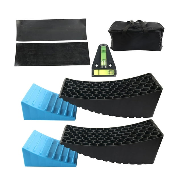 Sistema De Bloques Niveladores Para Vehículos Recreativos, Resistente Y Con Bolsa De Transporte Para Remolques De Viaje.