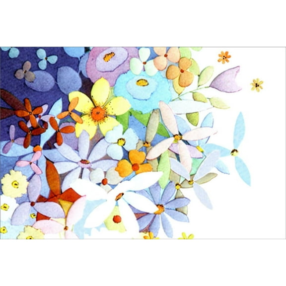 Pictura Colorful Mixed Flowers with Gold Foil Accents Thinking of You Card