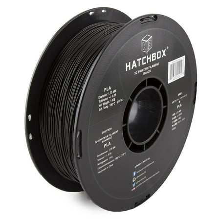 HATCHBOX 3D PLA-1KG1.75-BLK PLA 3D Printer Filament