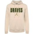 thumbnail image 2 of Men's Levelwear  Khaki Atlanta Braves Podium Protect Pullover Hoodie, 2 of 3