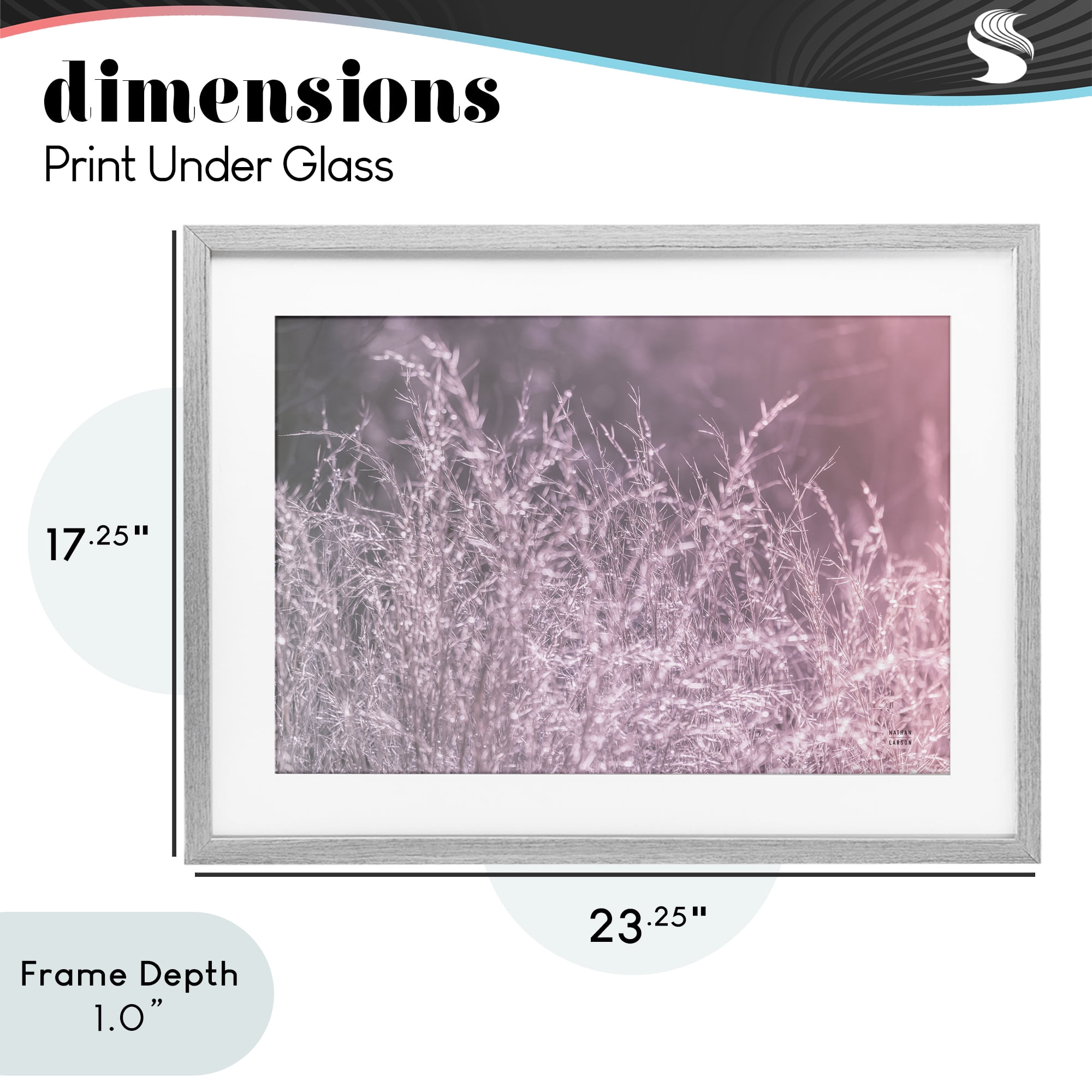 Stupell Industries Pink Morning Gentle Meadow Gray Framed Print Under Glass, design by Nathan Larson